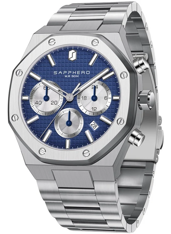 Sapphero SAPPHERO Mens Watches Stainless Steel Quartz Watch for Men Waterproof Date Clock Fashion Business Wristwatch Gift for Men