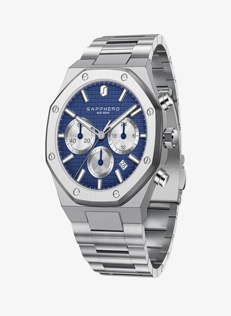 Sapphero SAPPHERO Mens Watches Stainless Steel Quartz Watch for Men Waterproof Date Clock Fashion Business Wristwatch Gift for Men