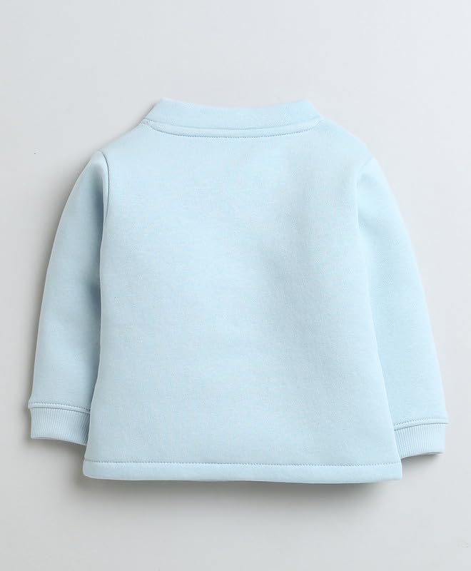 BUMZEE Sky Blue Boys Full Sleeves Fleece Winter Wear Set Age - 12-18 Months (Peb9658D-sbl) - Image 3