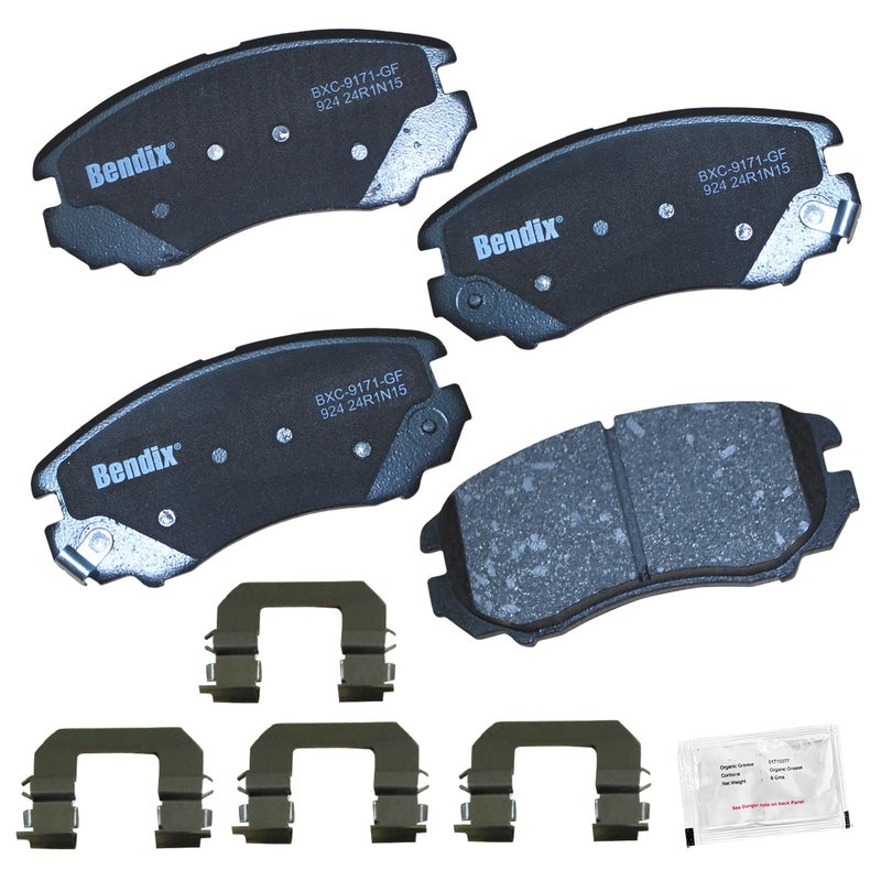 مجموعة وسادات الفرامل السيراميكية Bendix Priority1 CFC924 لطرازات مختارة من شنجان CS35 وهيونداي إلنترا وماغنتيس وسوناتا وتيبورون وتوسكان وماغنتيس وأوبتيما وسول وسپورتيج