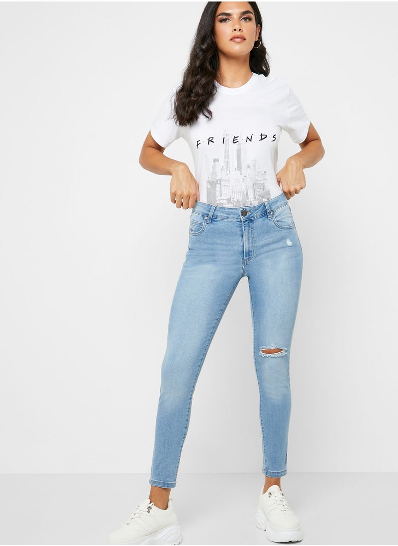 Cotton On Knee Ripped Skinny Jeans  - Image 1