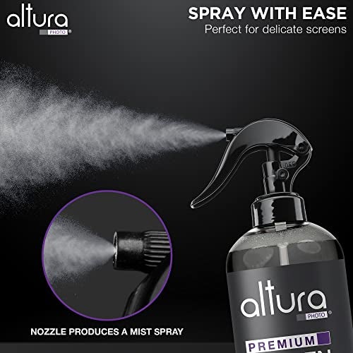 Altura Photo Screen Cleaner Spray & Wipe Kit (Streak & Scratch Free) Computer Screen Cleaner + 2 Microfiber Cleaning Cloths Cleaning Kit LCD LED OLED Touchscreen Flat Smart TV Monitor Laptop Electronics Car 16oz - Image 5