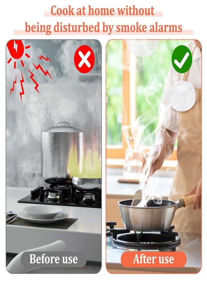Xelsluthe 12 Pcs Detector Cover Fire Alarm Dust Paint Cover Stretch Plastic Fire Alarm Thicken Elastic Paint Covers During Commercial Building Home Alarms Cooking or Baking Use, White - Image 4