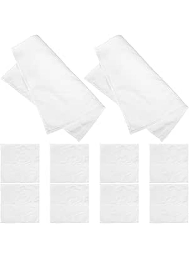 10Pcs White Cotton Kitchen Towels 30x30cm Soft Absorbent Multipurpose Cloth Napkins - Image 1