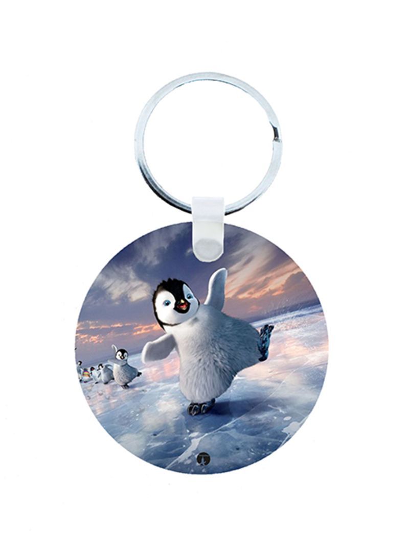 Happy Feet Wooden Keychain