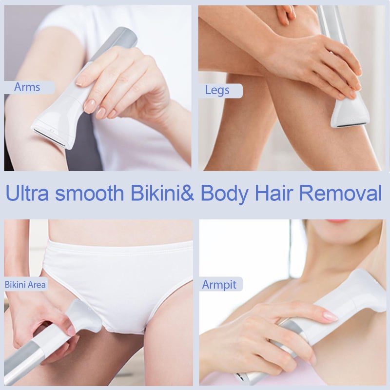 SENROU Shaver for Women, 6-in-1 Body Hair Trimmer, Facial & Pubic Hair Removal, IPX7 Waterproof Wet & Dry Grooming Electric Shaver Kit,Cordless Travel Razor with USB Charging Dock - Image 4