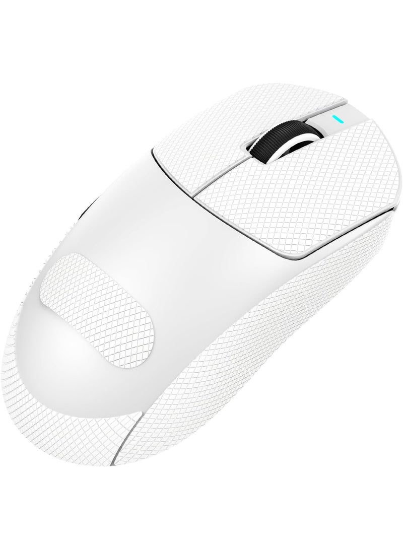 هجوم القرش ماوس ألعاب لاسلكي X8SE، مستشعر بصري PAW3311 بدقة 25 ألف نقطة في البوصة قابل للتعديل، وزن خفيف مريح 59 جرام، أوضاع ثلاثية 2.4 جيجاهرتز/بلوتوث/USB-C، بطارية 500 مللي أمبير/ساعة، 5 أزرار قابلة للبرمجة لأجهزة الكمبيوتر/ماك - شريط قبضة أبيض - Image 1