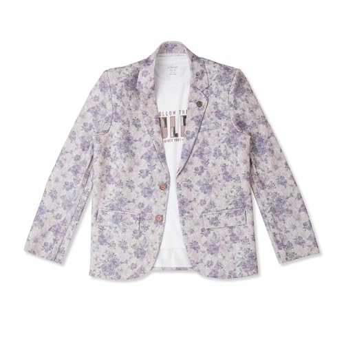 CAVIO Boys Printed Blazer and T-Shirt Violet - Image 3