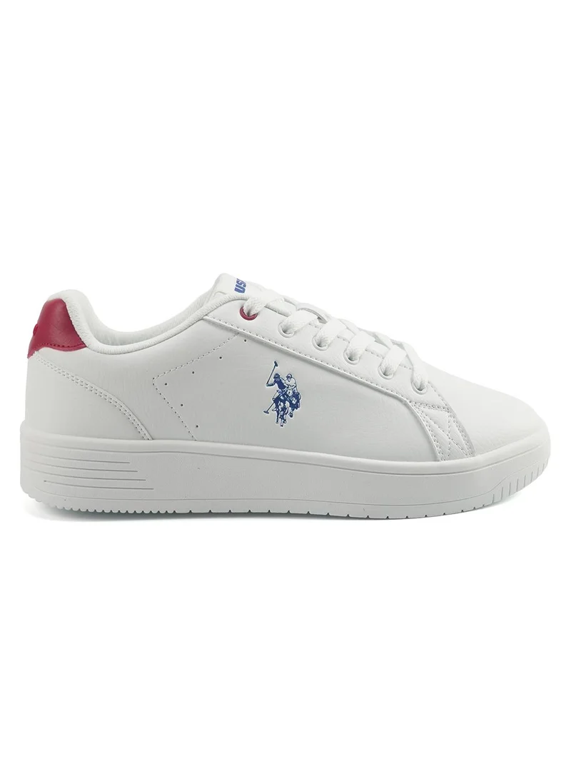 Men's White Low-Top Canvas Sneakers - Bold Iconic Branding Shoes for a Clean Look