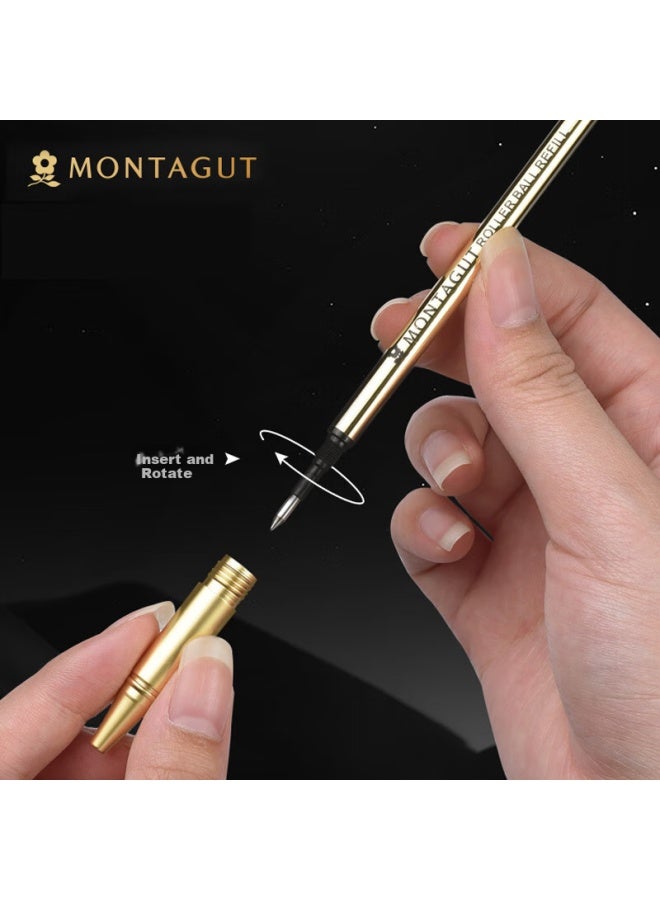 مونتاجوت Montagut Signature Pen قلم حبر جاف للأعمال مجموعة هدايا صندوق أسود حشوة بديلة 1 قلم 2 حشوة سلسلة لقاء الهدايا أسود Luya 0.5mm - Image 4