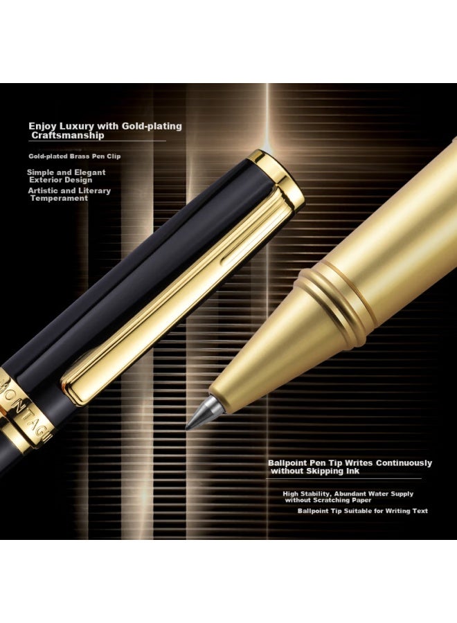 مونتاجوت Montagut Signature Pen قلم حبر جاف للأعمال مجموعة هدايا صندوق أسود حشوة بديلة 1 قلم 2 حشوة سلسلة لقاء الهدايا أسود Luya 0.5mm - Image 3