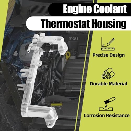 Mocar7 Engine Coolant Thermostat Housing Assembly with Temperature Sensor Compatible with 2010-2023 Jaguar F-Type XJR XJR575 XJ XFR-S XFR XF 2010-2022 Range Rover Sport 5.0L V8 - Image 3