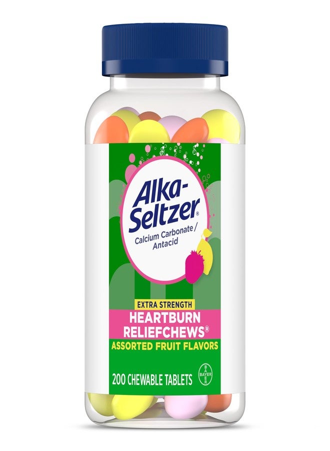 Alka-Seltzer Extra Strength Heartburn ReliefChews, Antacid for Fast Heartburn & Acid Indigestion Relief On the Go, 200 Ct - Image 1