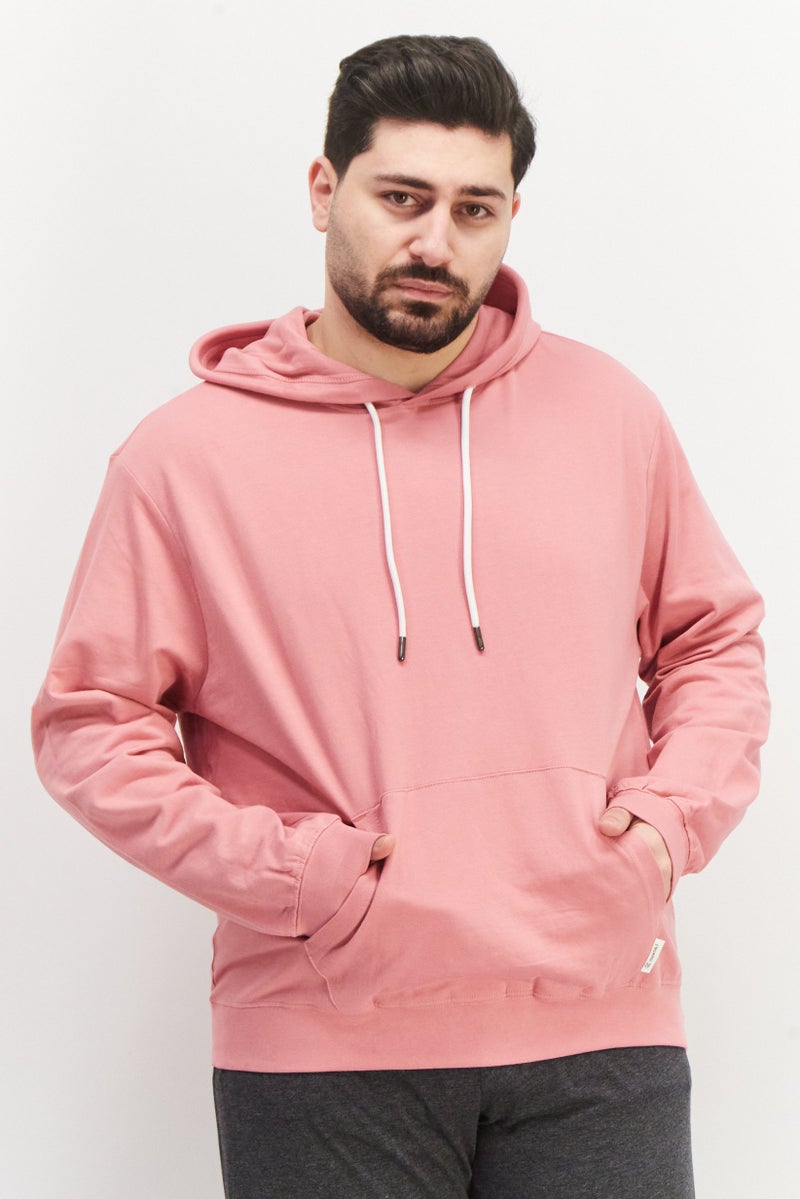Sovereign Code سويت شيرت هودي بأكمام طويلة وسحب للرجال، وردي - Image 1