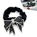 Hugwits Car Rearview Mirror Cover Cute Elastic Plush Rear View Mirror Protector with Bow Cute Vehicle Rearview Mirror Edge Protector Frame Universal for Most Cars Black - Image 2
