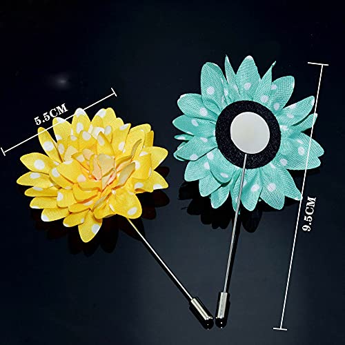 Geek-M Lapel Pins for Men Wedding Flower Boutonniere Flower Pin for Suit Pack of 12 - Image 3