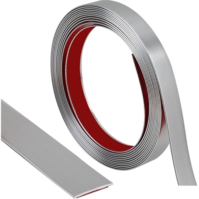 PEEL AND STICK FINISH MOLDING TRIM, FLEXIBLE DECORATION STRIP FOR WALL TILE EDGE, MIRROR, CABINET, FURNITURE AND DIY HOME DECORATION (16.4FT*0.4IN) - Image 1