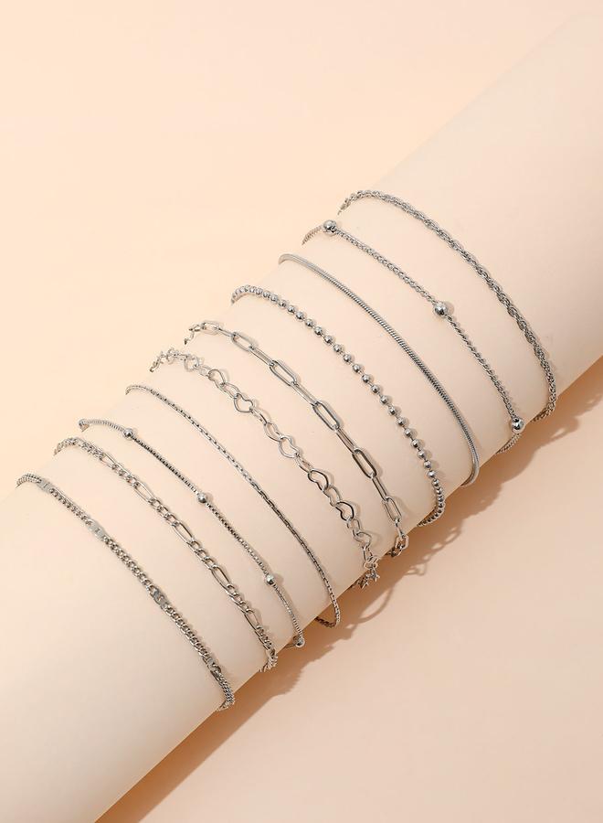Take Two Set of 10 - Silver Chain Bracelets - Image 5