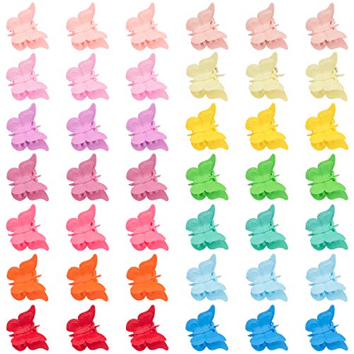EAONE 50 Pieces Butterfly Hair Clips Pastel Mini Cute Hair Accessories 90s Girls Women with Box Package, Jelly Colors - Image 3