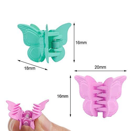 EAONE 50 Pieces Butterfly Hair Clips Pastel Mini Cute Hair Accessories 90s Girls Women with Box Package, Jelly Colors - Image 2