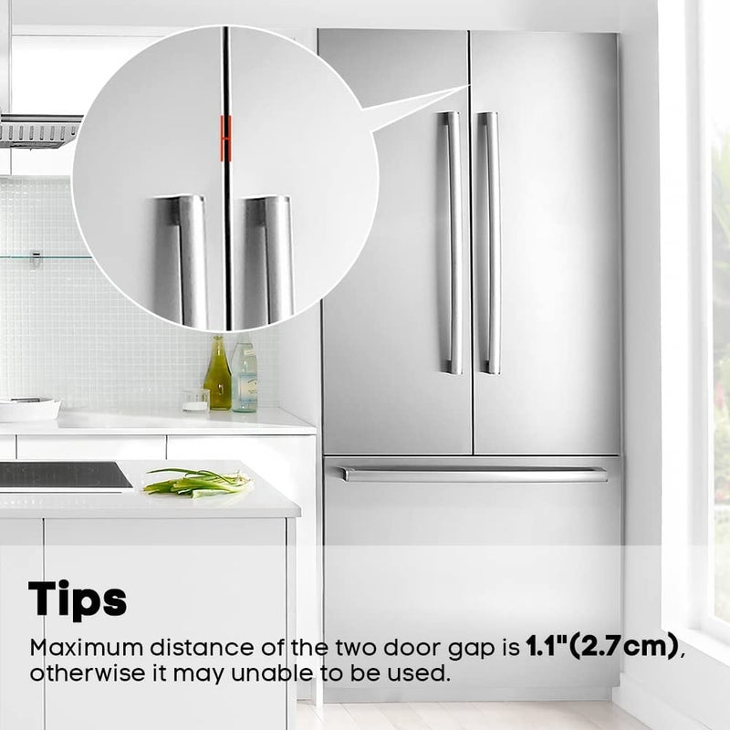 EUDEMON 2 Pack Childproof Refrigerator Lock, Baby Safety French Fridge Door Lock, Freezer Lock, Invisible Cabinet Cupboard Lock for Toddlers, Easy to Install, no Tools Need or Drill (Transparent) - Image 5