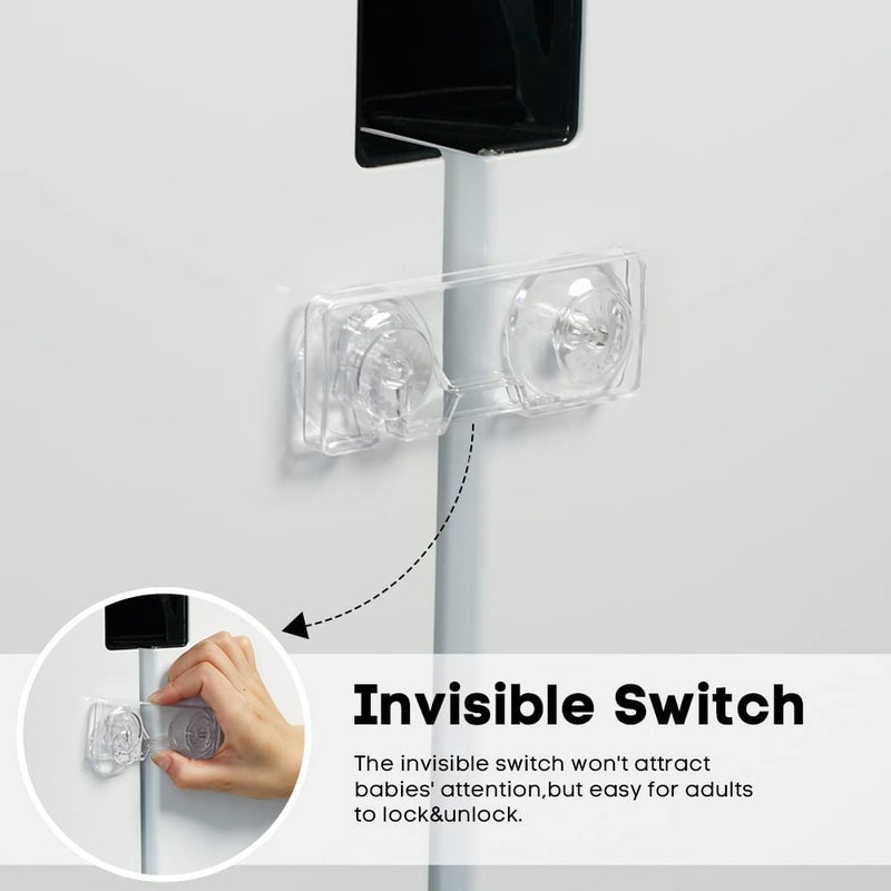 EUDEMON 2 Pack Childproof Refrigerator Lock, Baby Safety French Fridge Door Lock, Freezer Lock, Invisible Cabinet Cupboard Lock for Toddlers, Easy to Install, no Tools Need or Drill (Transparent) - Image 2