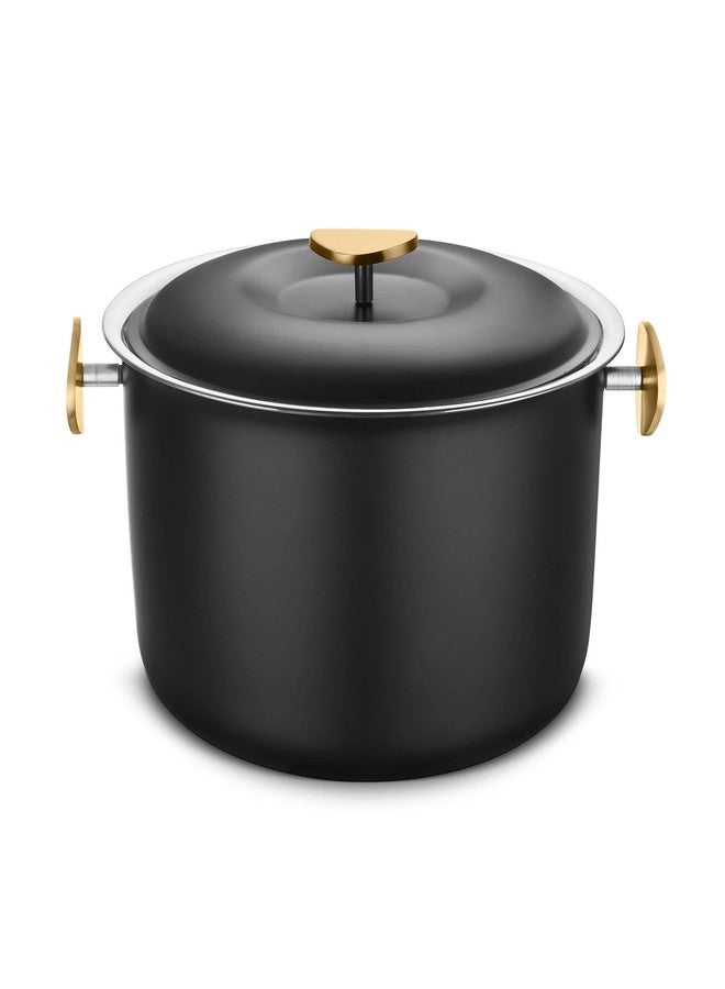 FnS Latina Stainless Steel Double Wall Insulated Designer Black Casserole with Lid | Black Coated | Odour Free | BPA Free | Ideal for Curry Rice Chappati | Easy to Carry | Easy to Store (1600 ml) - Image 1