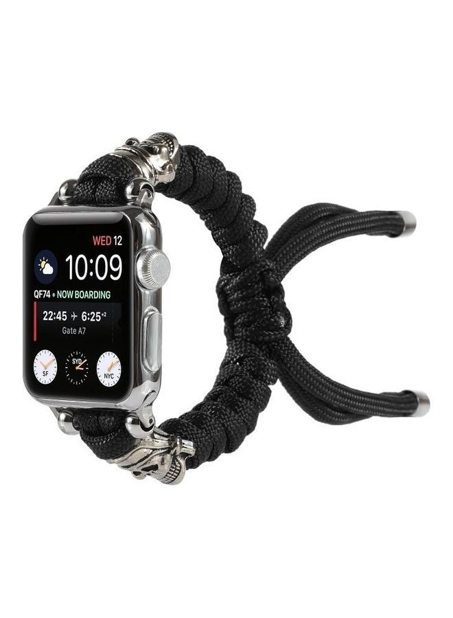 NIBEMINENT Skull Umbrella Cord Braided Watch Strap Black - Image 3