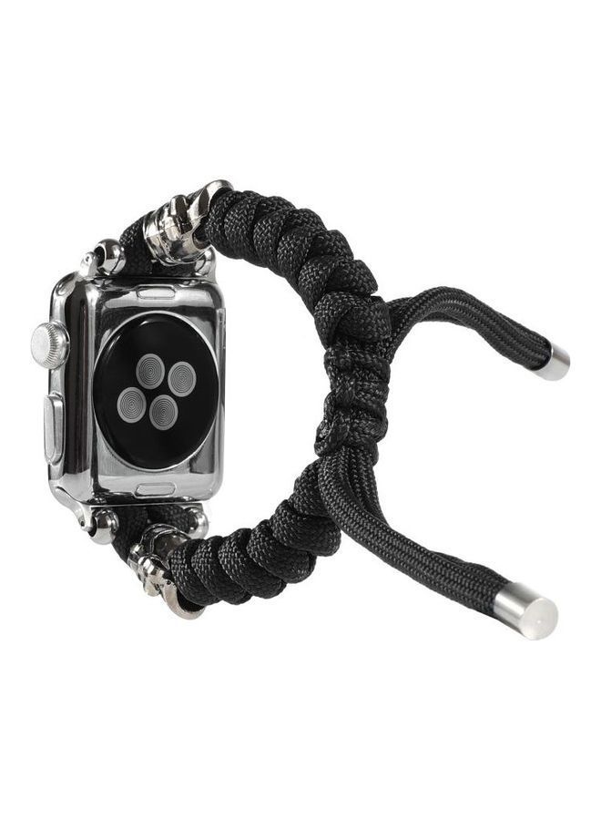 NIBEMINENT Skull Umbrella Cord Braided Watch Strap Black - Image 4