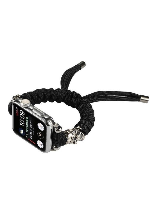 NIBEMINENT Skull Umbrella Cord Braided Watch Strap Black - Image 5