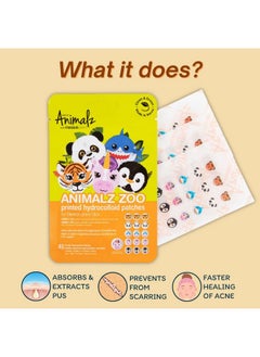 masque Bar Pretty Animalz Acne Printed Hydrocolloid Patches Extracts Oil And Impurities Conceals Blemishes And Acne  - Image 4