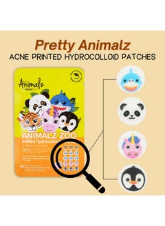 masque Bar Pretty Animalz Acne Printed Hydrocolloid Patches Extracts Oil And Impurities Conceals Blemishes And Acne  - Image 3