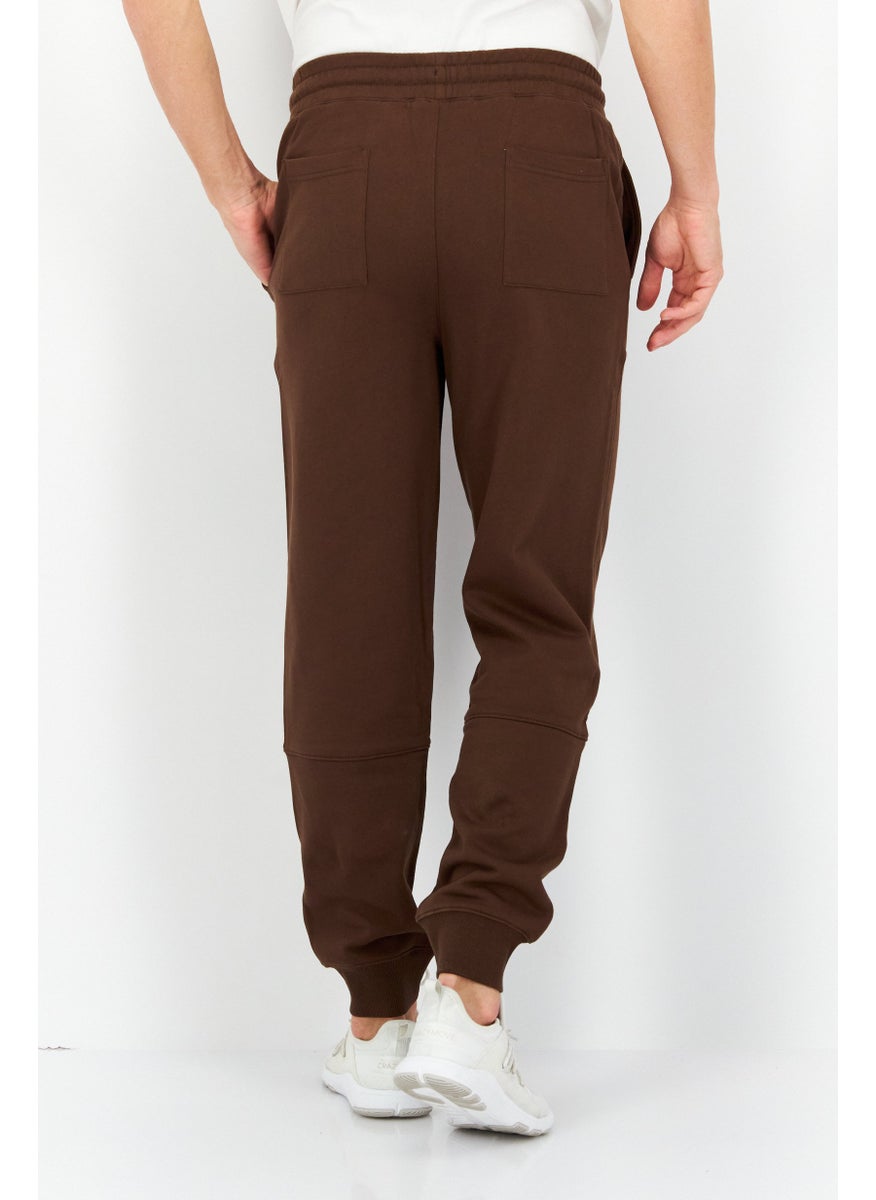 Esprit x Rest and Recreation Men Drawstring Embroidered Logo Jogger Pants, Brown  - Image 2