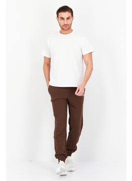 Esprit x Rest and Recreation Men Drawstring Embroidered Logo Jogger Pants, Brown  - Image 4