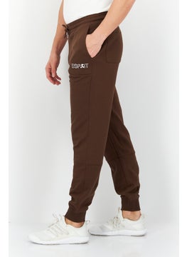 Esprit x Rest and Recreation Men Drawstring Embroidered Logo Jogger Pants, Brown  - Image 3