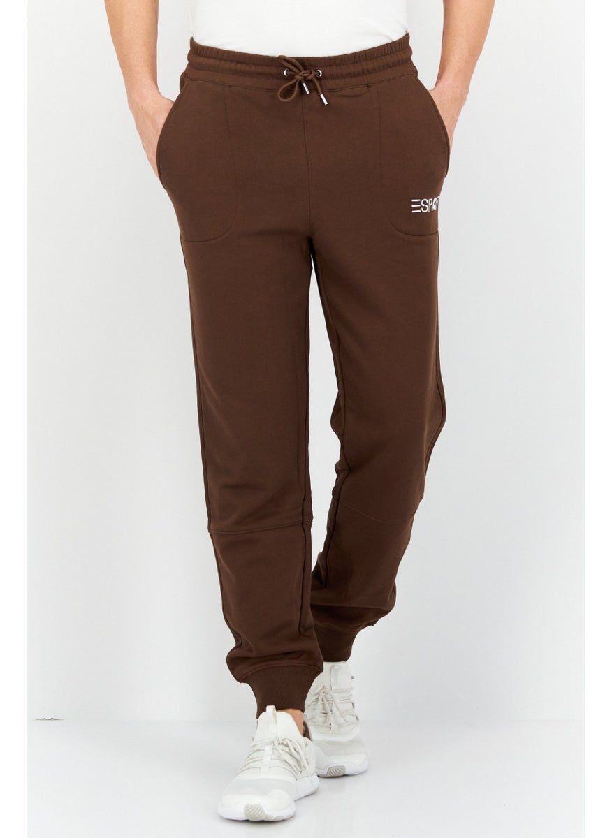 Men Drawstring Embroidered Logo Jogger Pants, Brown - pzsku/Z803B4C5A8A6864712715Z/45/_/1726109262/6b219b9b-7fd1-43fc-b412-dce7a94ca759