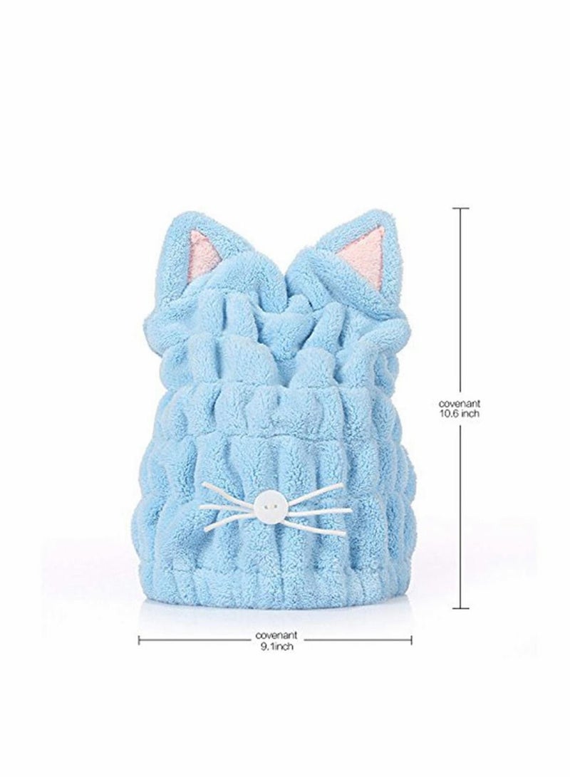 Excefore 2 Pcs Microfiber Bath Towel Kids hair towel Hat Hair Original Ultra Absorbent Fast Drying - Image 4