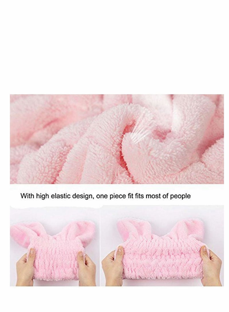 Excefore 2 Pcs Microfiber Bath Towel Kids hair towel Hat Hair Original Ultra Absorbent Fast Drying - Image 2