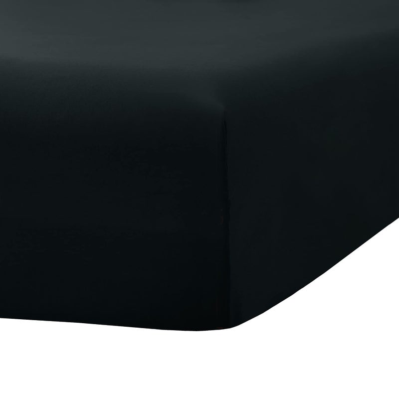 Ghooss Full Size Fitted Sheet Hotel Quality Bedding Fitted Sheet Deep Pocket up to 14 Inch Wrinkle and Fade Resistant 1 Piece Black - Image 3