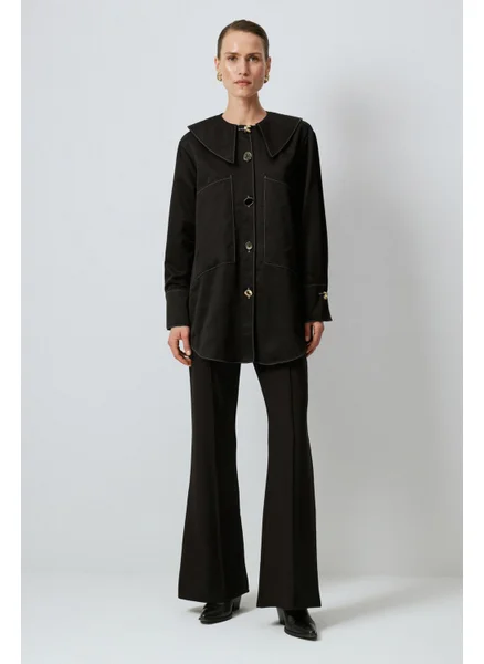 توتشي Contrast Stitched Large Pocket Shirt