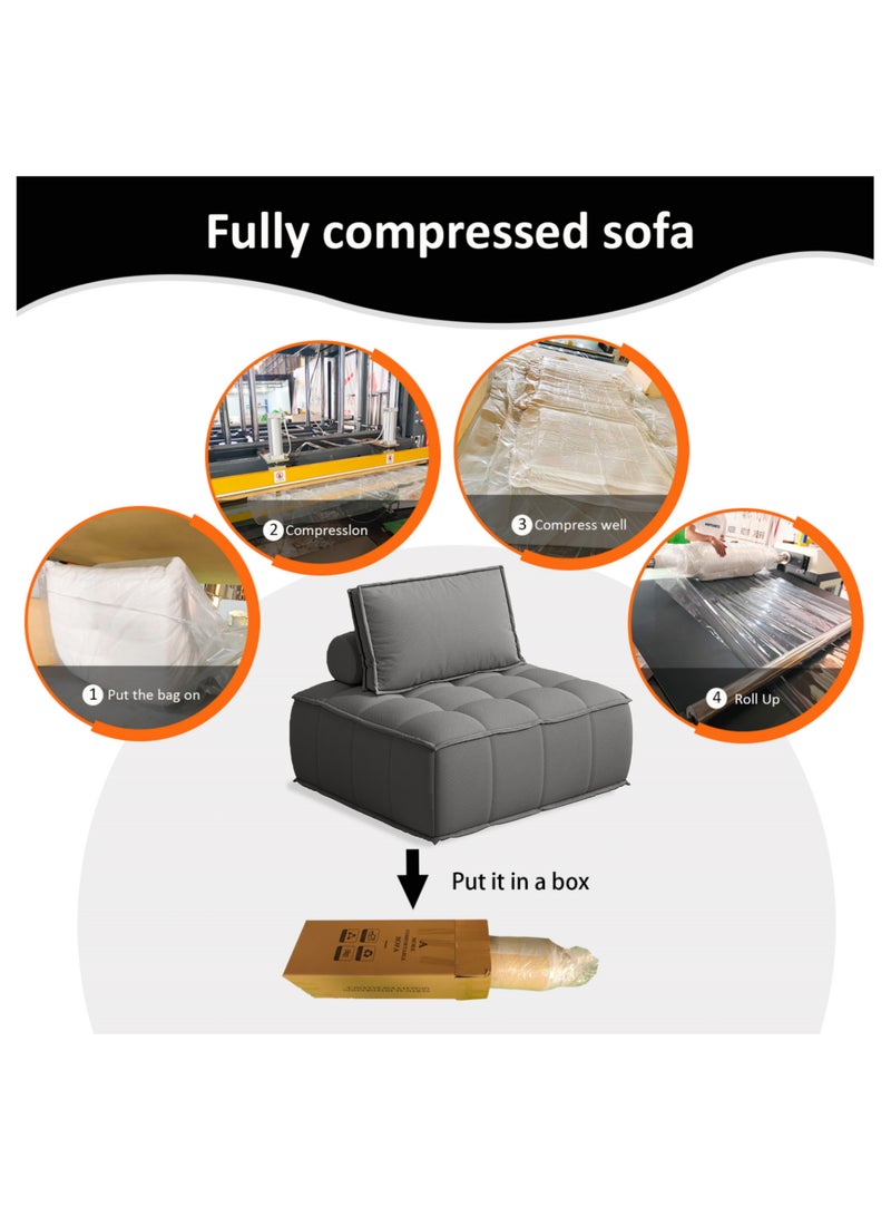 NEWLAN Modular Grey Cube Sofa - Combinable, Lightweight, Easy to Clean, Ergonomic Compressed Sofa - Image 3