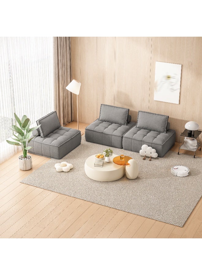 NEWLAN Modular Grey Cube Sofa - Combinable, Lightweight, Easy to Clean, Ergonomic Compressed Sofa - Image 5