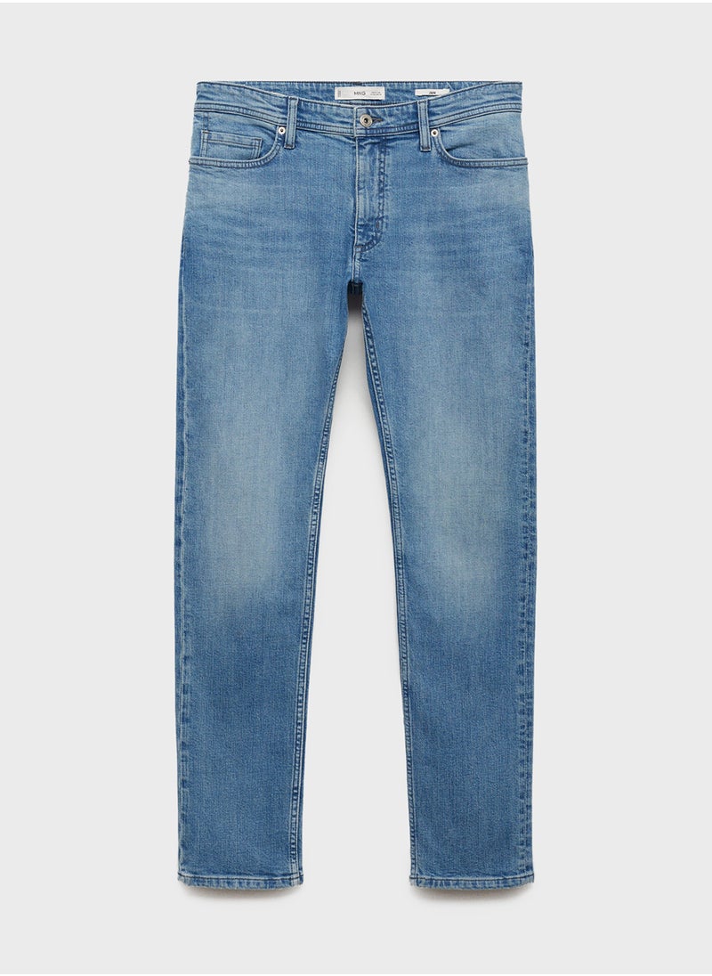 Mango Man Casual Sim Fit Mid Wash Jeans  - Image 5