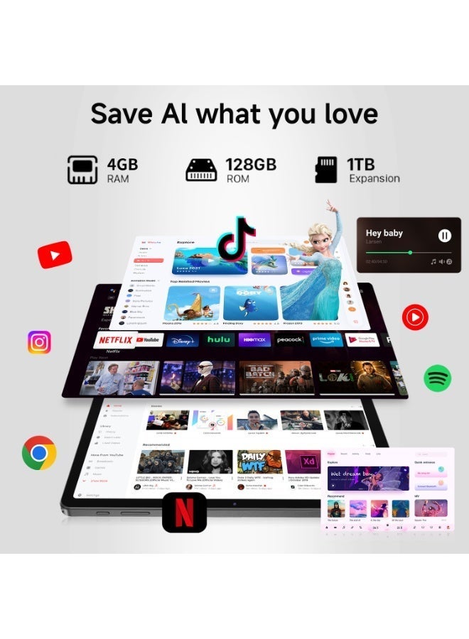 فيليبس ‌جهاز فيليبس T7305 اللوحي 2025، 10.1 بوصة، رمادي، 4 جيجابايت رام، 128 جيجابايت، واي فاي‌ - Image 2
