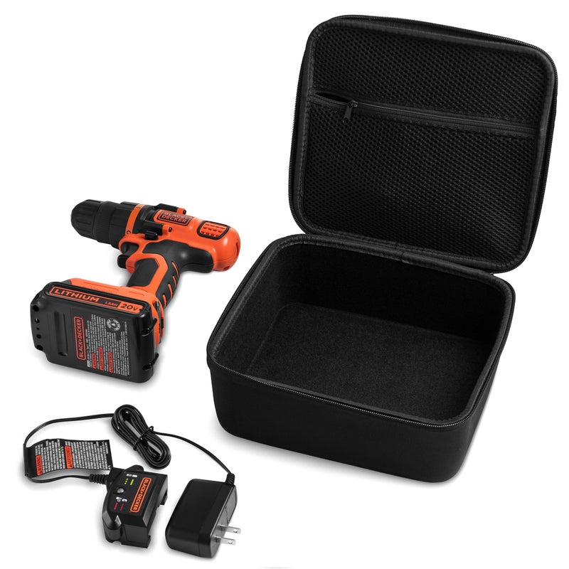 caseling Hard Case - 8.67" x 7.8" x 3.5" - Fits BLACK+DECKER LDX120C / LD120VA Cordless Drill/Driver - EVA Protection Foam Hard Shell Holder for Electronics Storage and Travel (Case only) - Image 3