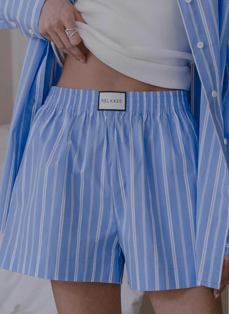 Lichi High-waisted striped shorts