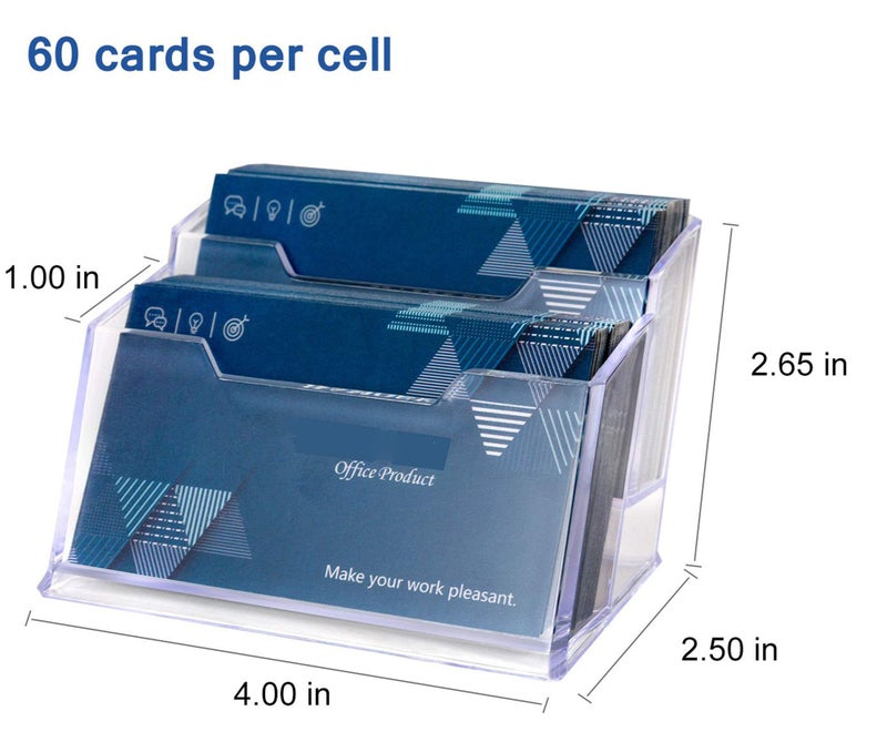SNDIA 2-Tier Clear Business Card Holder – Transparent Acrylic Visiting Card Display Stand & Desk Organizer for office - Image 3