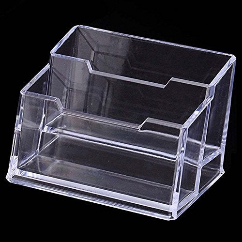 SNDIA 2-Tier Clear Business Card Holder – Transparent Acrylic Visiting Card Display Stand & Desk Organizer for office - Image 4