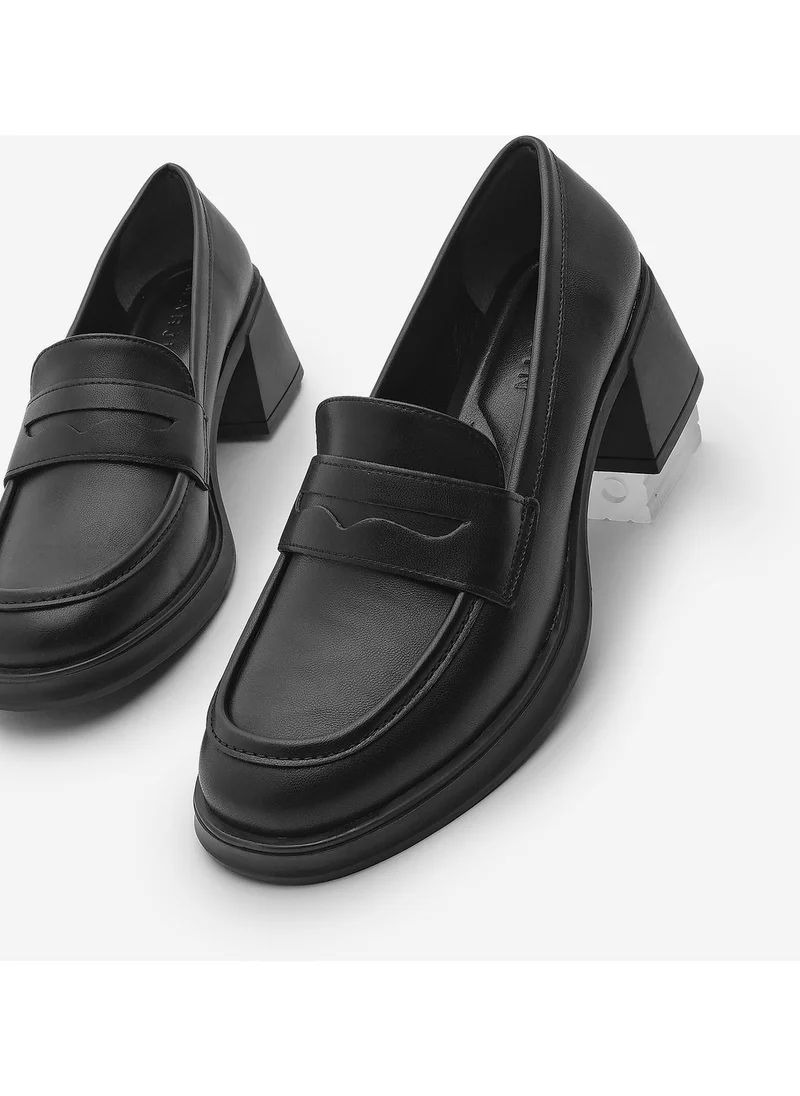 MARJIN Women's Loafer Thick Heeled Casual Shoes Seriz
