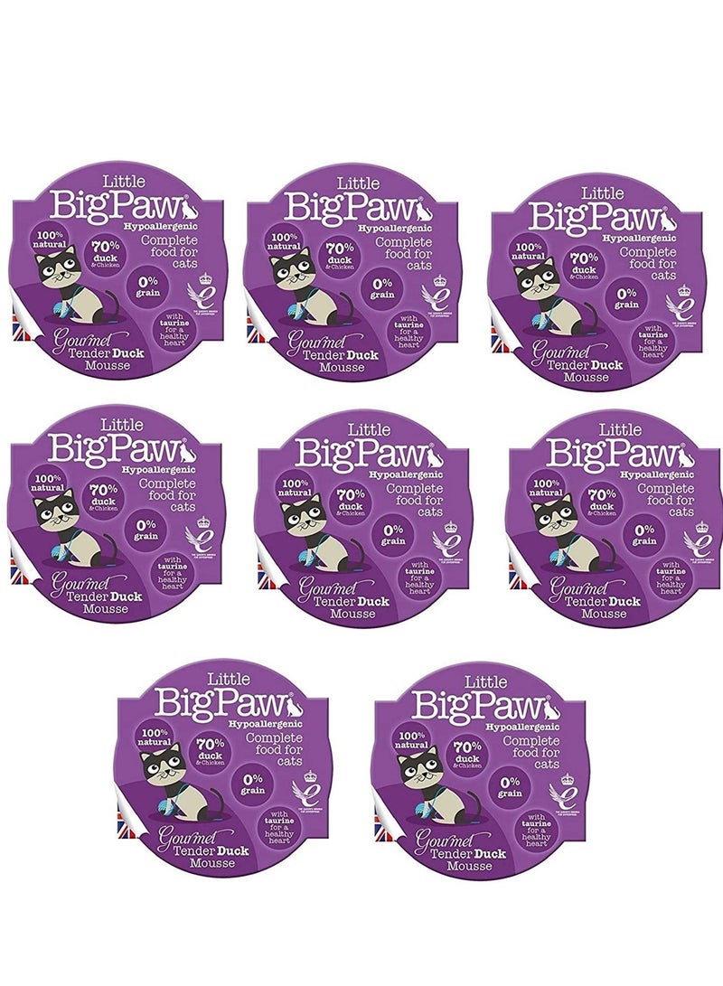 Little Big Paw طعام رطب للقطط والقطط الصغيرة من ليتل بيج باو جورميه داك موس 8X85 جرام - Image 1
